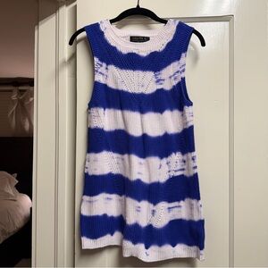 Joseph A Purple and White Tie Dye Tank